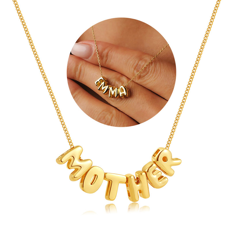 3D Printing Jewelry - Kalung Huruf Gelembung Kustom 3D Huruf