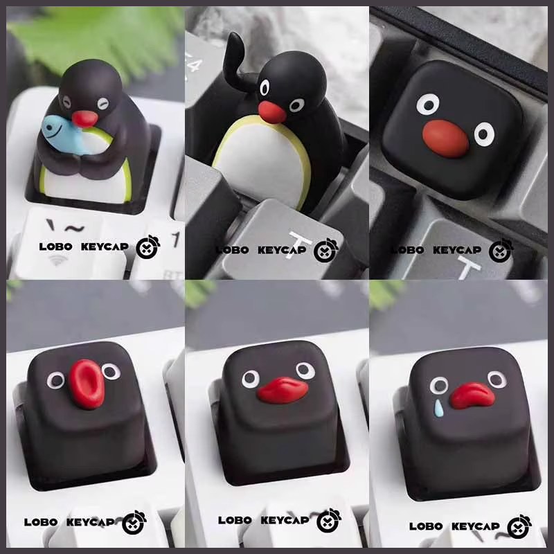 3D Printing Keyboard - Gambar Penguin Lucu Seri Pingu Keycap