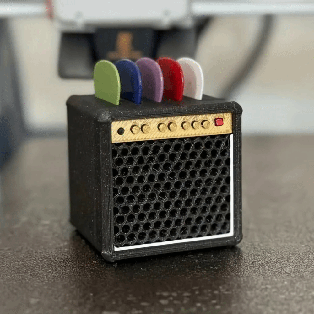 3D Printing Guitar - Tempat Pick Gitar Retro Desain Gitar