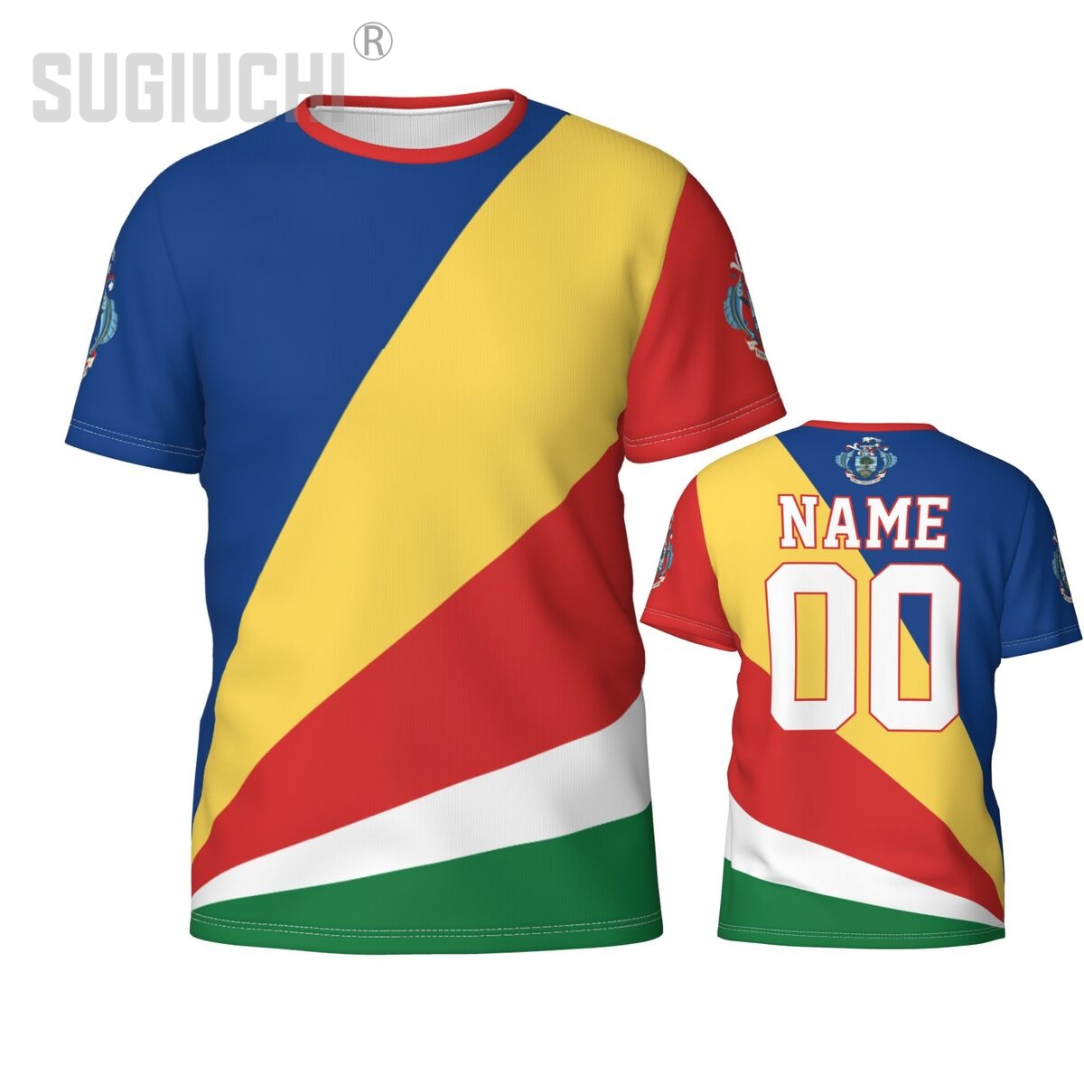 3D Printing Services - Kaos 3D Lambang Bendera Seychelles dengan