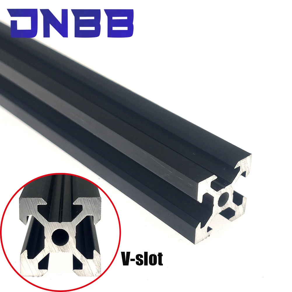 V Slot Aluminum Extrusion - Oksida Hitam 100-800Mm 2020 V Slot
