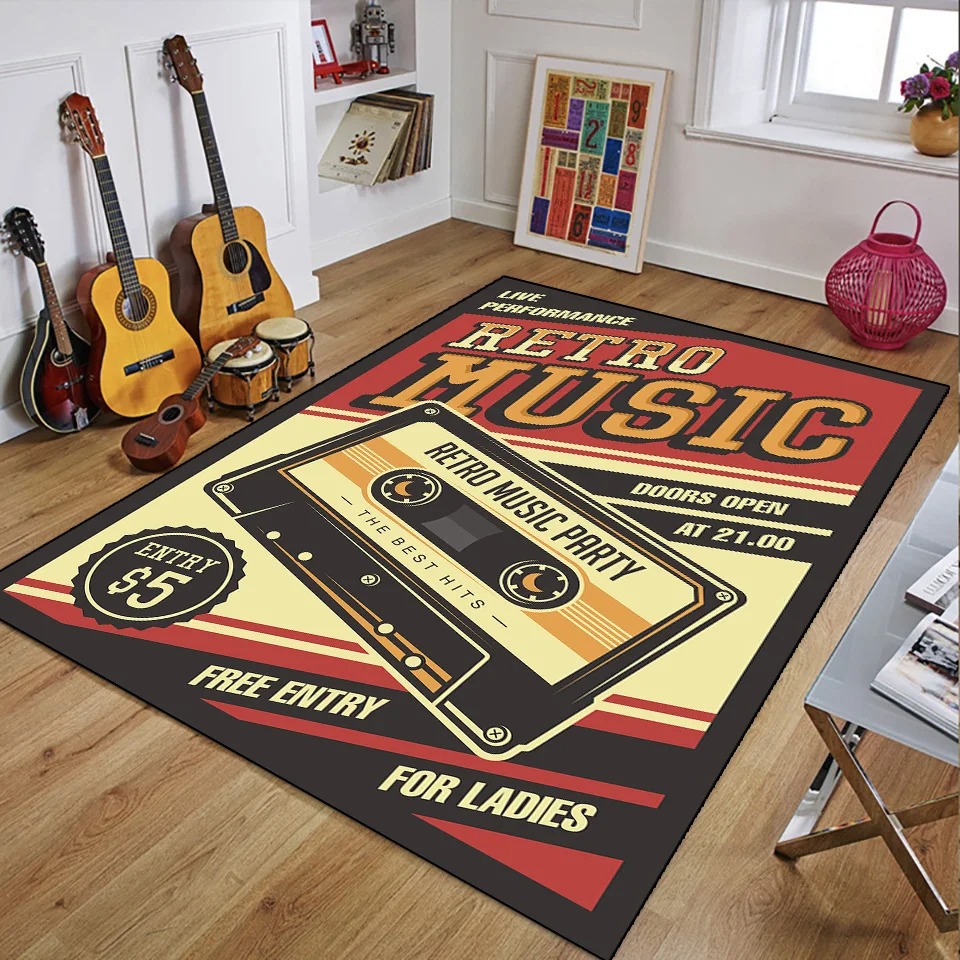 3D Printing Guitar - Karpet Musik Retro untuk Dekorasi Kamar