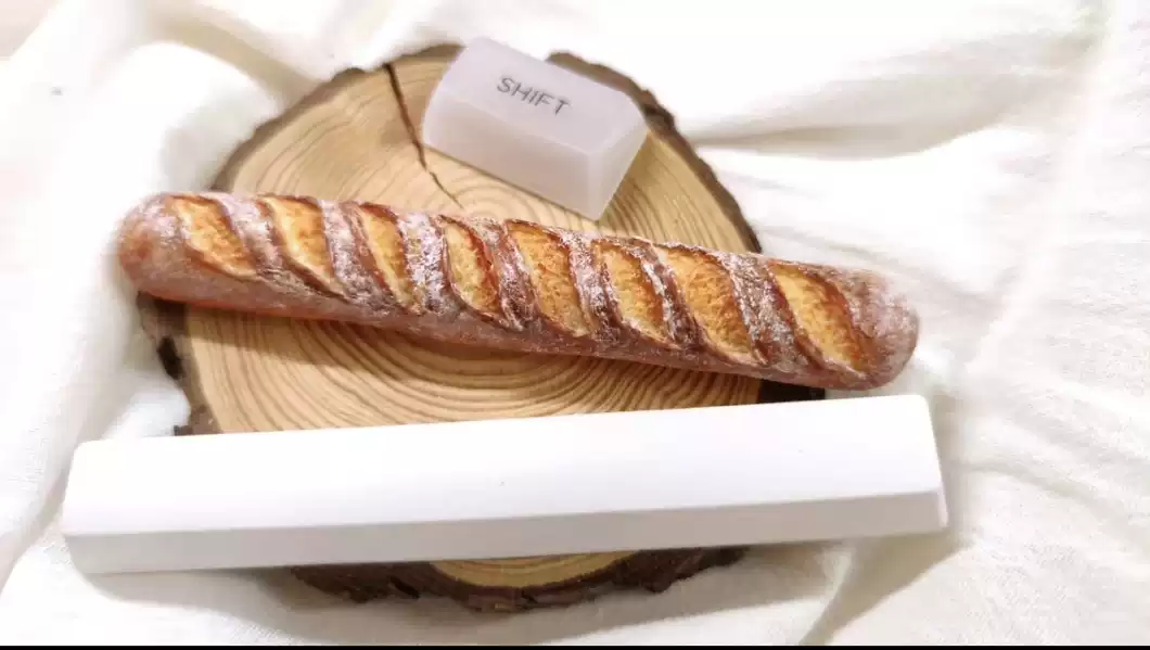 3D Printing Keyboard Keys - Baguette Food Artisan Spacebar Keycap -