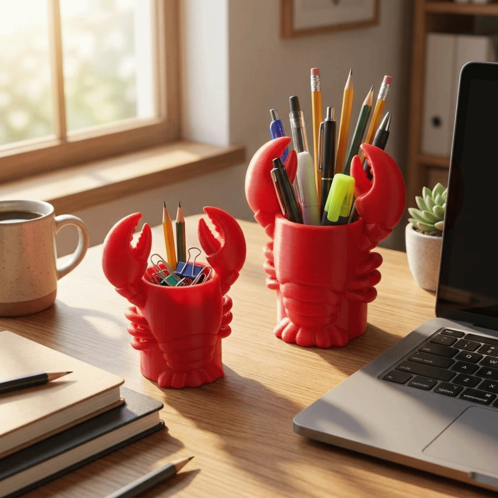 Tempat Pensil Bentuk Lobster 3 - 3D Printing Cafe ulasan dan harga