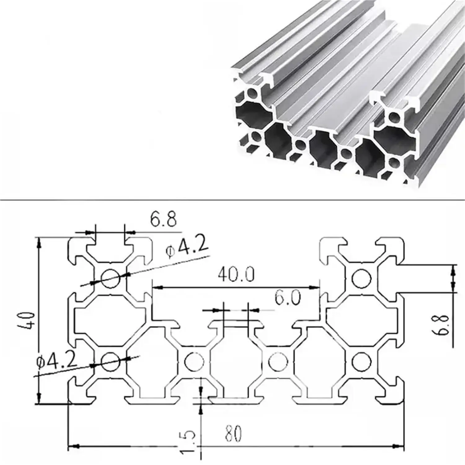 Profil Aluminium Industri 4080 - V Slot Aluminum Extrusion ulasan dan harga