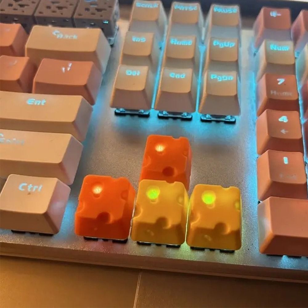 4 buah Keycap Kue Keju Cetak 3 - 3D Printing Keycaps ulasan dan harga