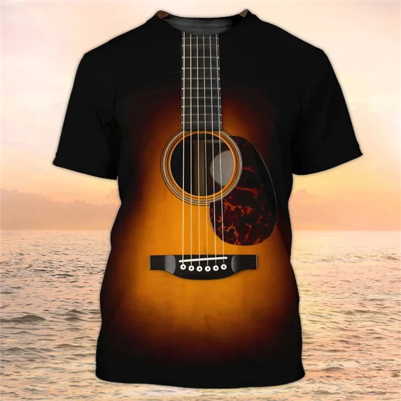 Kaos 3D Motif Gitar untuk Pria - 3D Printing Guitar ulasan dan harga