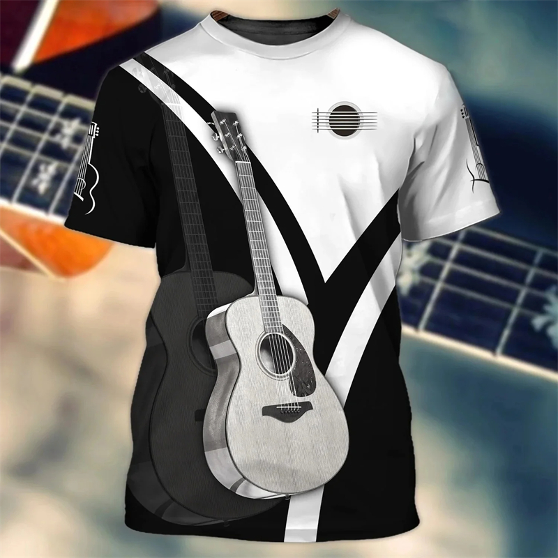 Kaus motif gitar 3D untuk pria - 3D Printing Guitar ulasan dan harga
