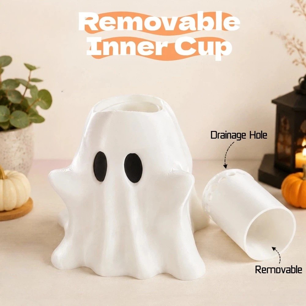 Vas Hantu Putih Cetak 3D, Pot  - 3D Printing Cafe ulasan dan harga