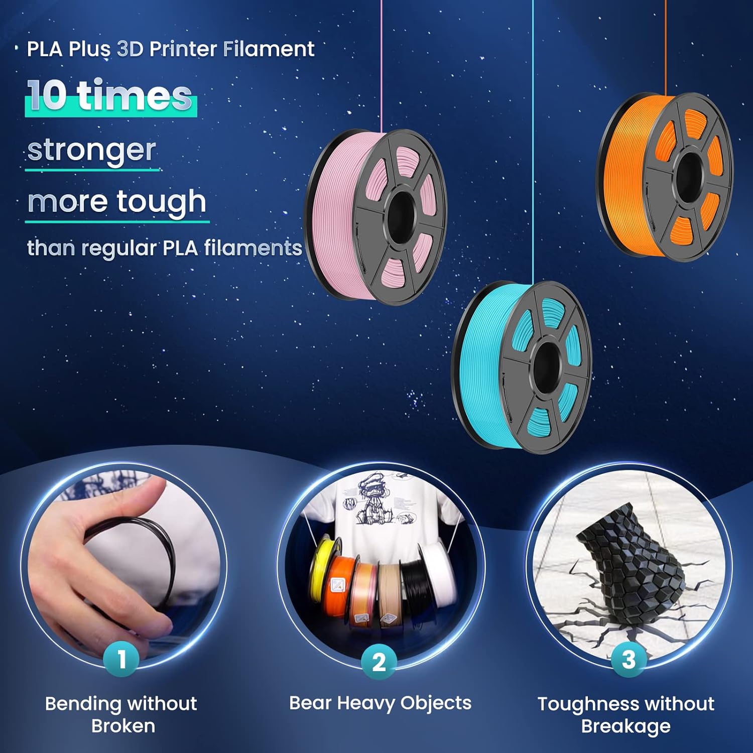 Filamen SUNLU 3KG 3D PLA/PLA P - Abs Filament Spool ulasan dan harga