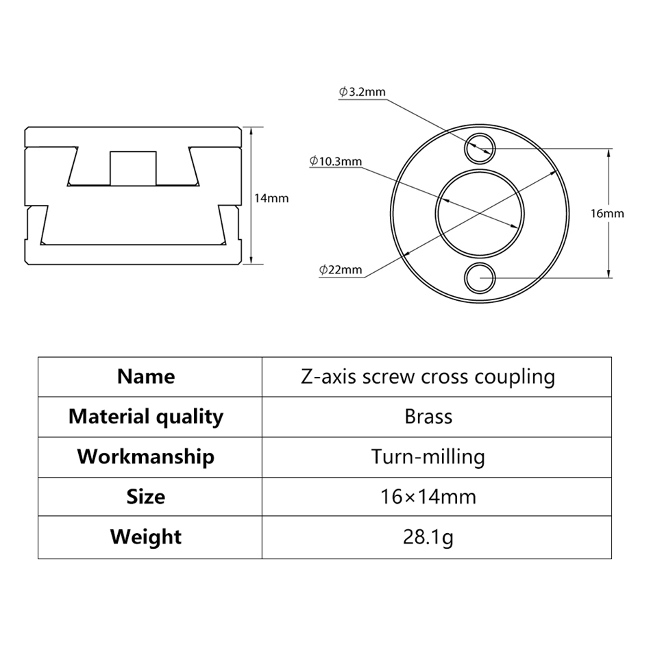 KINGROON kopling 16mm Oldham,  - 3D Printing Z Axis ulasan dan harga