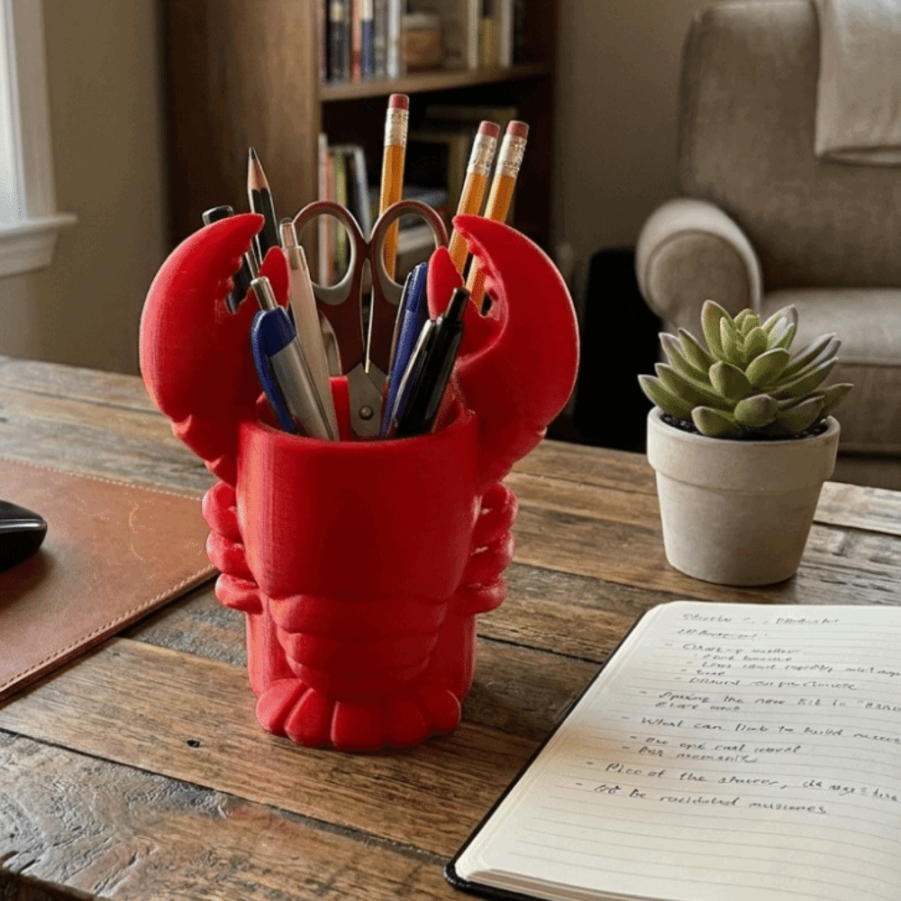 Tempat Pensil Bentuk Lobster C - 3D Printing Cafe ulasan dan harga