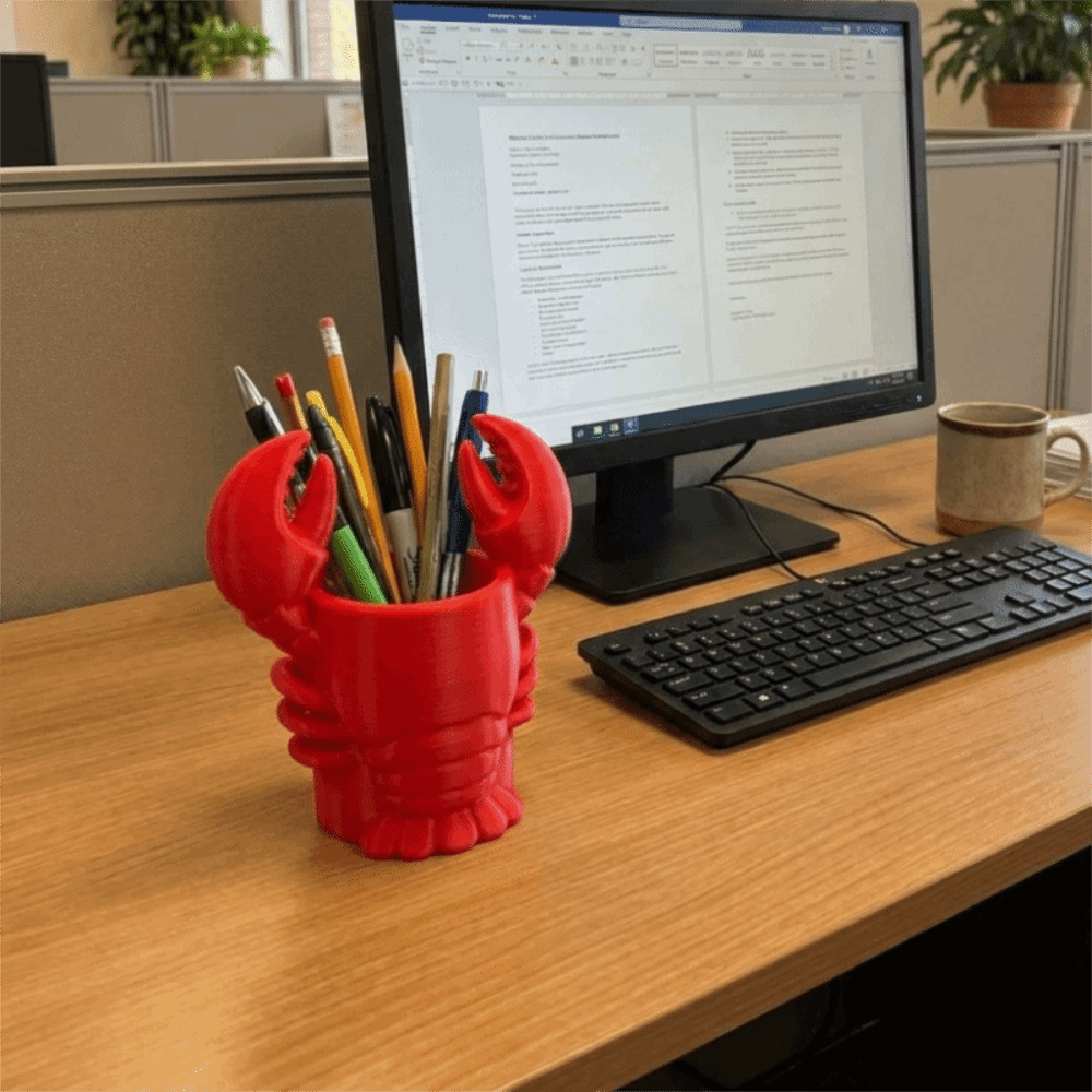Tempat Pensil Bentuk Lobster C - 3D Printing Cafe ulasan dan harga