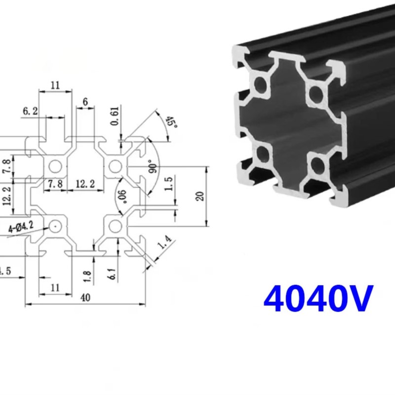 1 buah 4040 v-slot 4040 V hita - V Slot Aluminum Extrusion ulasan dan harga