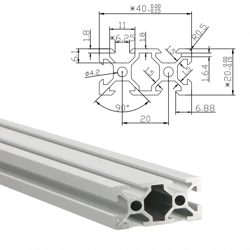 2 buah 2040 v-slot profil ekst - V Slot Aluminum Extrusion ulasan dan harga
