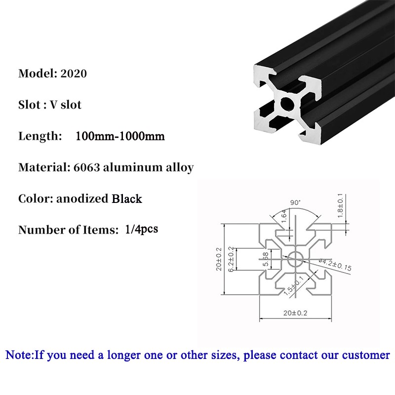 1/4 buah 2020 v-slot 2020 V st - V Slot Aluminum Extrusion ulasan dan harga