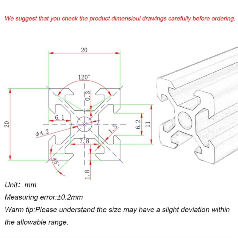 1/4 buah 2020 v-slot 2020 V st - V Slot Aluminum Extrusion ulasan dan harga