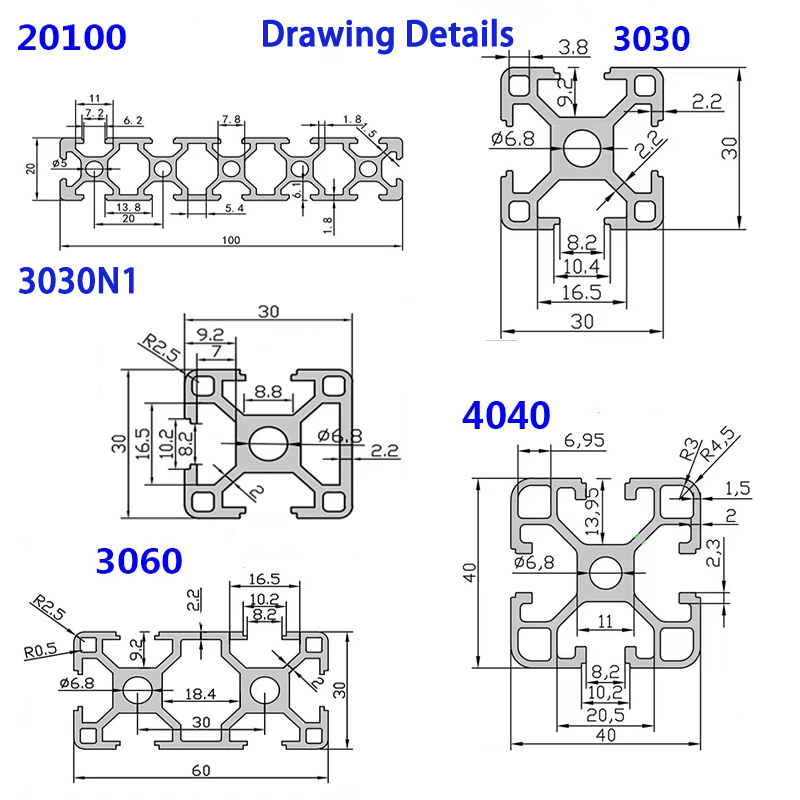2020 2040 2060 2080 20100 3030 - V Slot Aluminum Extrusion ulasan dan harga